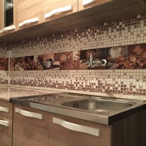 3D PVC panel κουζινας καφες 4508