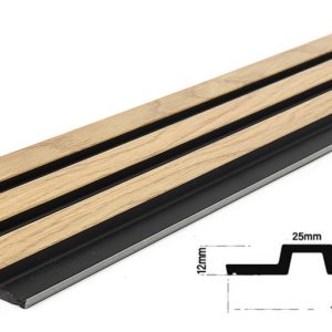 1-PS PANEL ΜΕ 3D ΠΗΧΑΚΙΑ F4 PIANO 12/122/2900mm NAT.OAK/BLACK