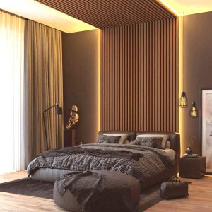 1-PS PANEL ΜΕ 3D ΠΗΧΑΚΙΑ 11 PIANO 12/122/2900mm GOLDEN OAK/D.BROWN