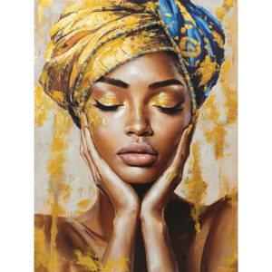 ΠΙΝΑΚΑΣ ΚΑΜΒΑΣ ΧΡΥΣΟΣ-ΜΠΛΕ-ΚΑΦΕ ΜΠΟΧΟ ΓΥΝΑΙΚΑ 90x120CM 6/KIB Κωδικός: 16-30159 ΜΧ :2430 20