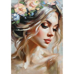 ΠΙΝΑΚΑΣ ΚΑΜΒΑΣ ΜΠΕΖ ΟΜΟΡΦΗ ΓΥΝΑΙΚΑ ΜΕ ΛΟΥΛΟΥΔΙΑ ΣΤΟ ΚΕΦΑΛΙ 70x100CM 8/KIB Κωδικός: 16-30165 ΜΧ :2421 70