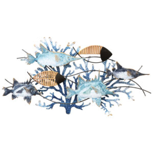 ΜΕΤΑΛΛΙΚΟ ΔΙΑΚΟΣΜΗΤΙΚΟ ΤΟΙΧΟΥ  ΒΥΘΟΣ ΜΕ 6 ΨΑΡΙΑ - 87.6x47x3.8cm 4/ΚΙΒ Κωδικός: 15-94950 ΜΧ :2436 60