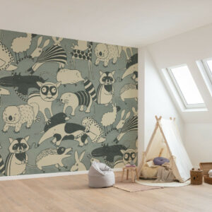 Ψηφιακά εκτυπωμένη φωτοτοιχογραφία, 300 x 250 εκ. Ψηφιακά εκτυπωμένη φωτοτοιχογραφία "Wobble Zoo"  SX6-020