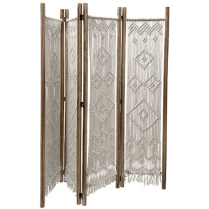 ΠΑΡΑΒΑΝ ΞΥΛΙΝΟ ΦΥΣΙΚΟ ΚΑΦΕ & ΕΚΡΟΥ ΜΑΚΡΑΜΕ ΒΑΜΒΑΚΕΡΟ ΠΛΕΚΤΟ - 160(4x40)x170cm 1/KIB Κωδικός: 19-26222 ΜΧ :24114 20