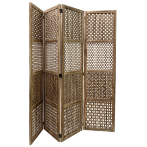 ΠΑΡΑΒΑΝ ΞΥΛΙΝΟ ΦΥΣΙΚΟ ΚΑΦΕ ME ΔΙΑΤΡΗΤΑ ΜΟΤΙΒΑ ΜΠΟΧΟ - 160(4x40)x170cm 1/KIB Κωδικός: 19-26224 ΜΧ :2492 20