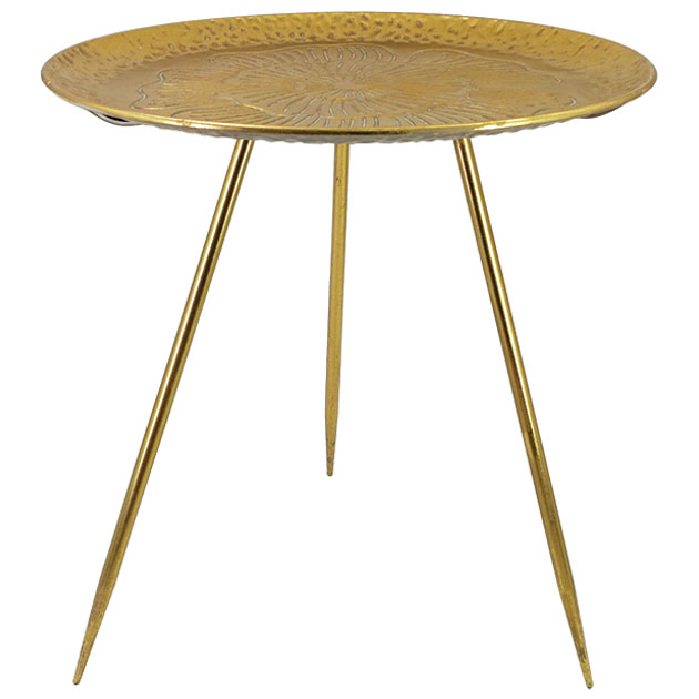 ΜΕΤΑΛΛΙΚΟΣ ΔΙΣΚΟΣ-ΤΡΑΠΕΖΑΚΙ ΧΡΥΣΟ ΣΤΡΟΓΓΥΛΟ Φ54.5x57.5cm 4/ΚΙΒ Κωδικός: 15-22411 ΜΧ :2425 78