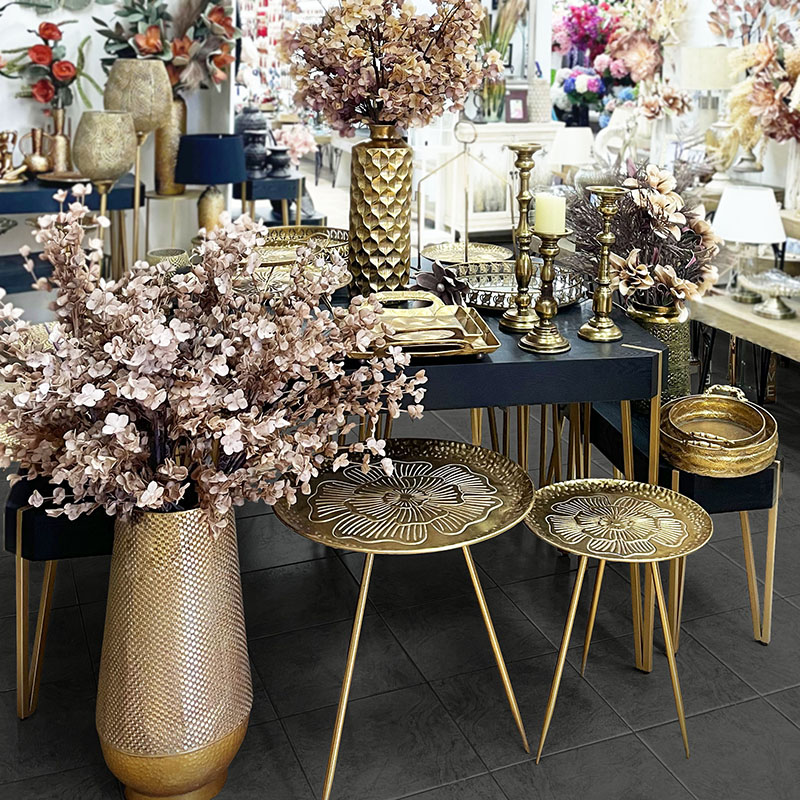 ΜΕΤΑΛΛΙΚΟΣ ΔΙΣΚΟΣ-ΤΡΑΠΕΖΑΚΙ ΧΡΥΣΟ ΣΤΡΟΓΓΥΛΟ Φ54.5x57.5cm 4/ΚΙΒ Κωδικός: 15-22411 ΜΧ :2425 78 - Image 3