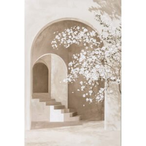 ΠΙΝΑΚΑΣ ΚΑΜΒΑΣ ΜΠΕΖ-ΚΑΦΕ ΑΨΙΔΕΣ ΜΕ ΣΚΑΛΙΑ & ΔΕΝΤΡΟ ΑΜΥΓΔΑΛΙΑ - 80x120x2cm 4/ΚΙΒ Κωδικός: 16-26433