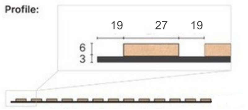 Ακουστικό Πάνελ ΤΕΑΚ 60x276cm Ηχοαπορροφητικό Πάνελ Τοίχου με Ξύλινα πηχάκια Διαστάσεις (ΠxΥ): 60 cm x 276 cm Πάχος: 9 mm Κωδικός Προϊόντος: 70000602 - Image 3