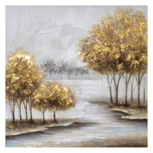 ΠΙΝΑΚΑΣ ΚΑΜΒΑΣ ΔΕΝΤΡΑ ΧΡΥΣΑ ΣΕ ΠΟΤΑΜΙ - 80x80cm 6/KIB Κωδικός: 16-23526 ΜΧ :2424 60